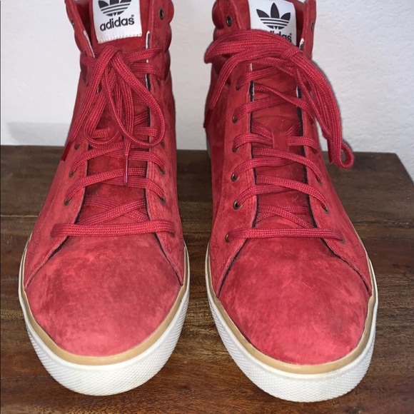 Adidas x Ransom Red Suede High Top Shoes 12 - Picture 3 of 11